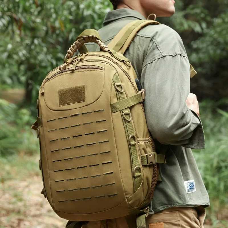 Tactical Backpack Men Camping Large Capacity Multifunctional Waterproof Backpack Outdoor Camouflage Commuter Mountaineering BagC250407