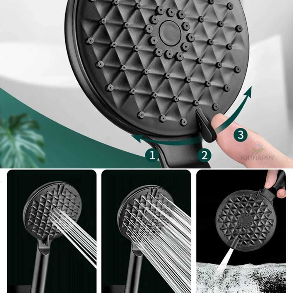 High Pressure Shower 3 Mode Rainfall Round Spray with Nozzle Adjustable Water Conservation Shower Bathro Accessories Set Y251103