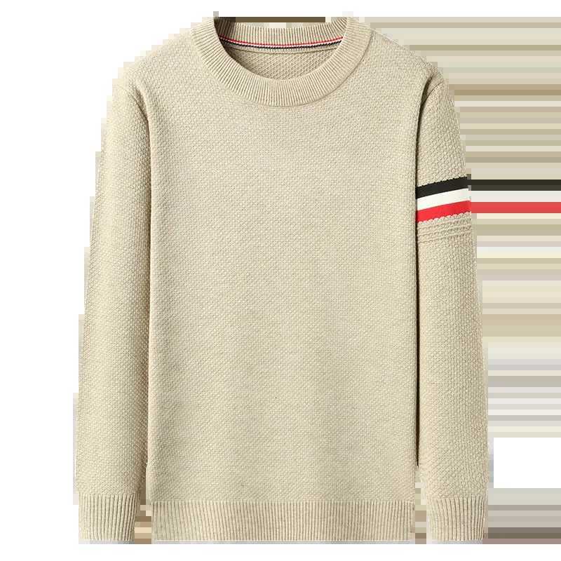 New autumn and winter striped sweater base sweater mens Korean round neck pullover sweatshirt casual knit sweaterT251103