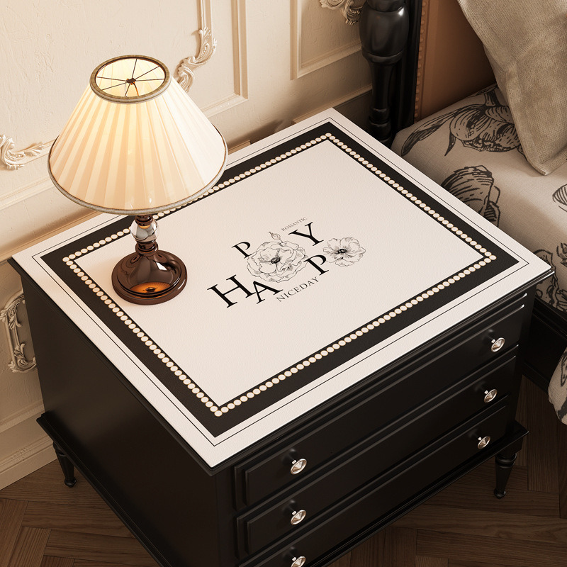 Leather Luxury High-end Bedside Table Protector Waterproof Dustproof Refrigerator Cover Washing Machine Mat ddmytues