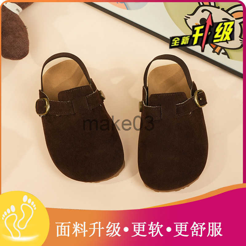 Korean version childrens Boken shoes toe caps slippers half bags elastic bands single kick shoes forest style casual Oxford shoes J250403