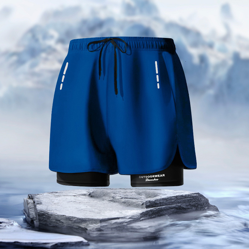 Lixada Mens 2-in-1 Running Shorts for Quick Drying Breathability Active Training and Exercise Slow Running Bike Shorts with Longer Inner Lining 241209
