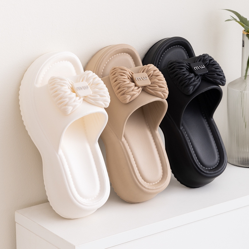 Free shipping 2025 slippers women trendy fashion butterfly bow lightweight beach outdoor indoor slippers casual shoes
