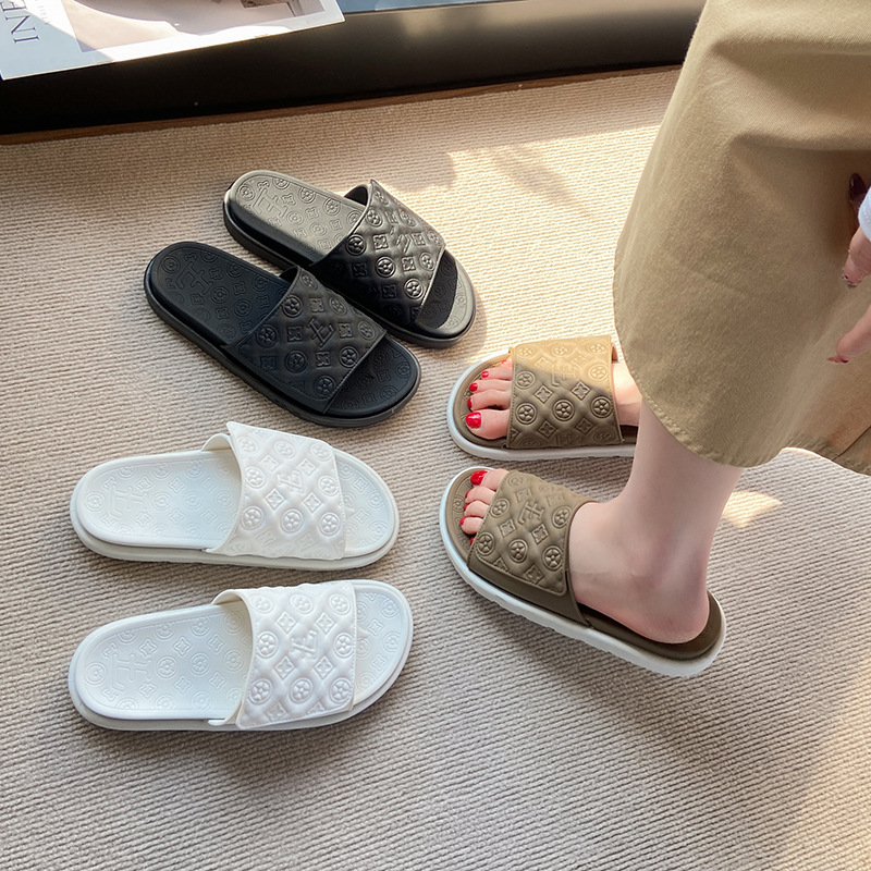 Free shipping slippers men women thick soled non slip casual outdoor shoes daily casual shoes black white brown