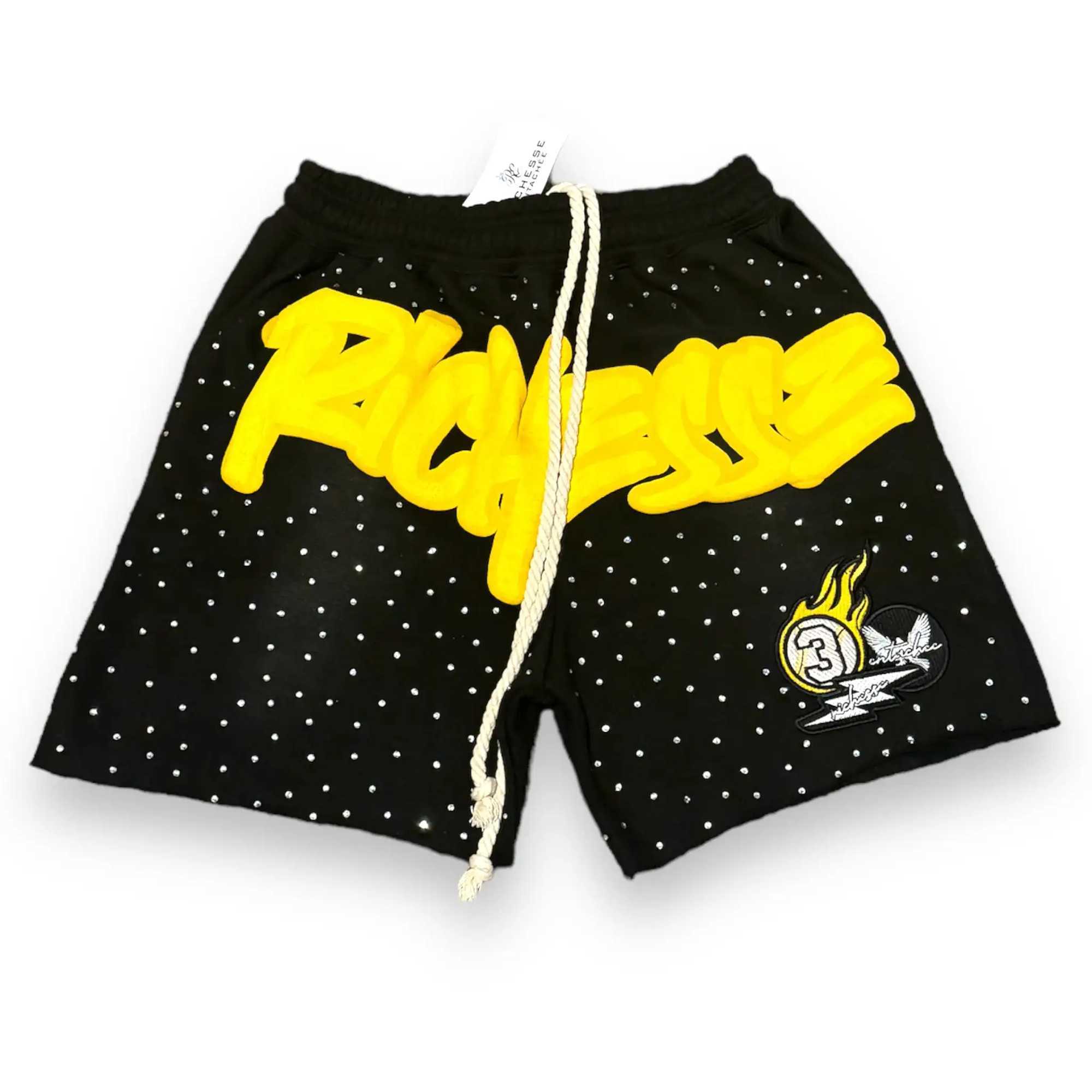 glitter shorts Y2K mens Harajuku hip-hop card comMUnication printing oversized basketball casual shorts sports pantsXJ250403