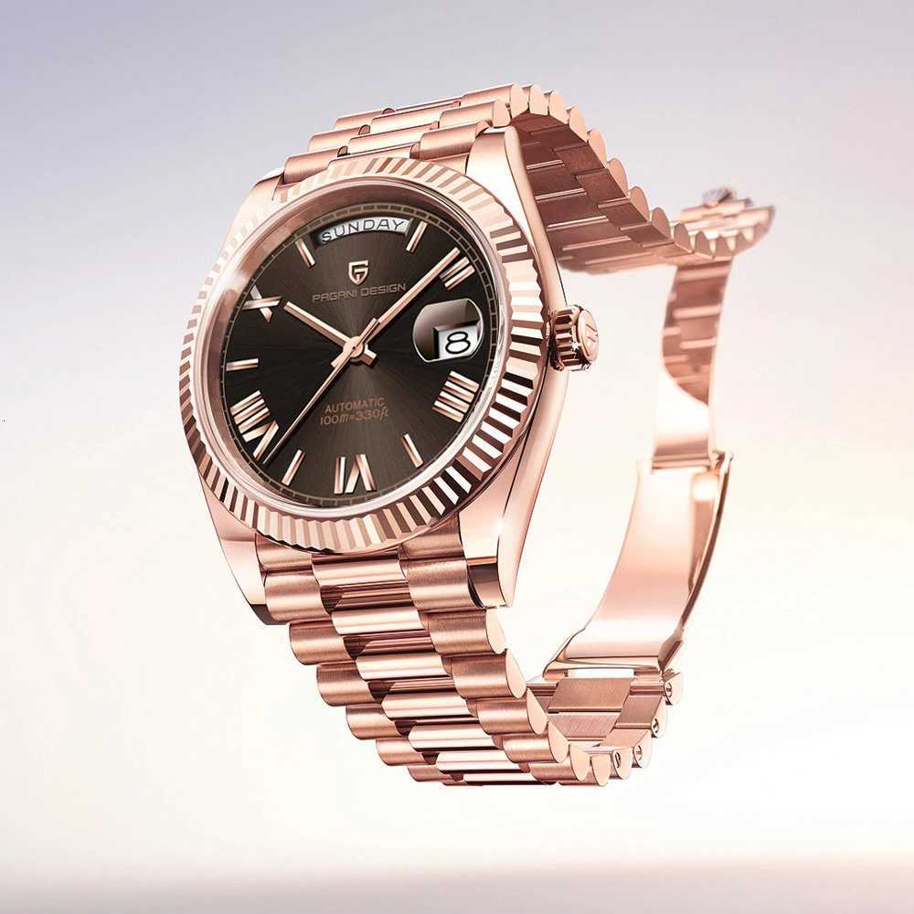 2025 New PAGANI DESIGN Mens Watch DD36 Rose Gold Luxury Automatic Watch For Men Mechanical Wristwatches Sapphire Mirror ClockW251104