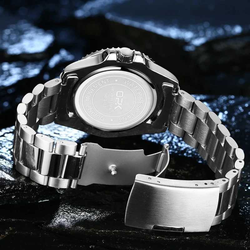 OPK brand steel belt single calendar luminous waterproof mens quartz watch 8118W251104