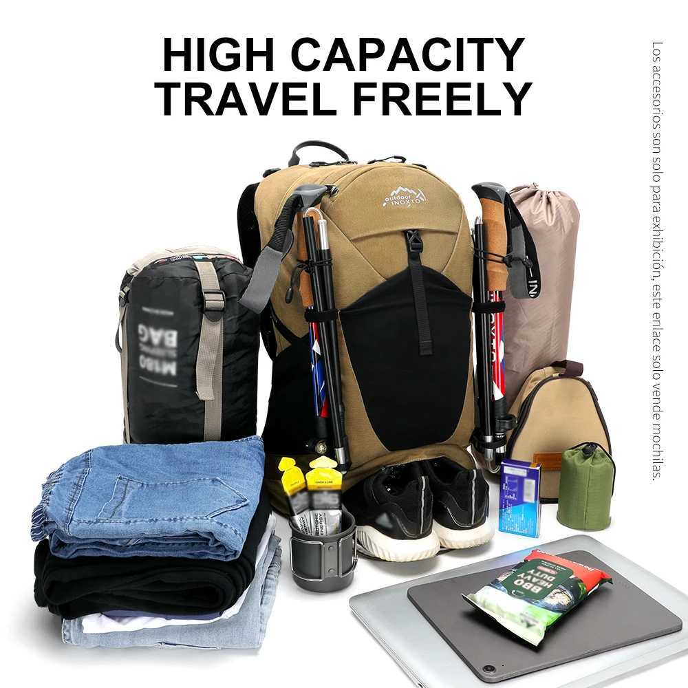 Mountaineering backpack 35 liters mens and womens outdoor sports bag waterproof camping hiking rainC250407