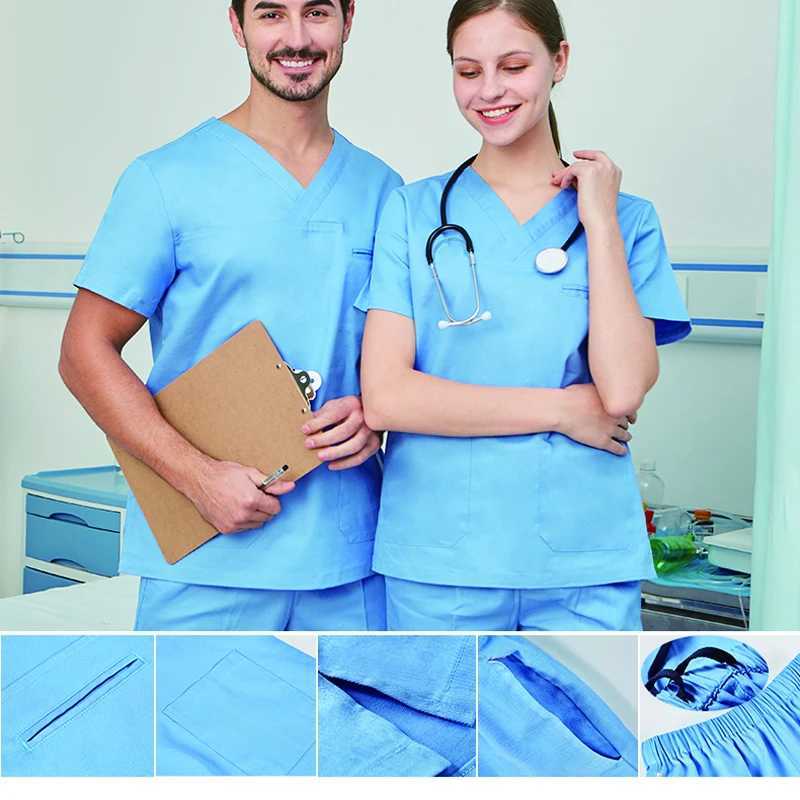 Clearance Medical Scrubs Nursing Uniforms For Women Men Set Top Pant Poplin Long Sleeve Winter Petite Tall OR Workwear XSY105 J251103