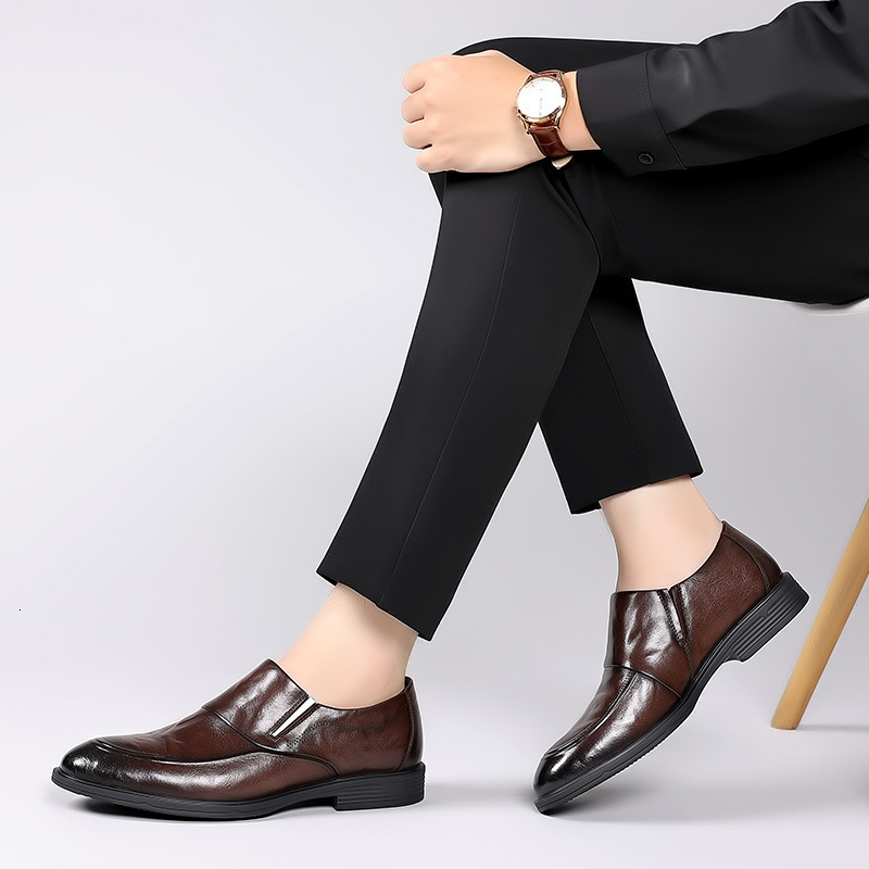 Mens Shoes Autumn Collection Mens British Business Casual Leather Shoes Trend Four Seasons Pointed Lefu Shoes One Step Stepping 230720