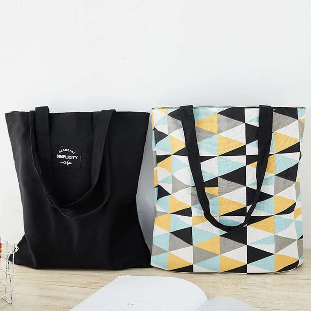 New Millet Wheat Fabric Double-sided Dual-use Shoulder Bags Cotton en Pocket Handbag Shopping Bag Female Canvas Cloth Totes