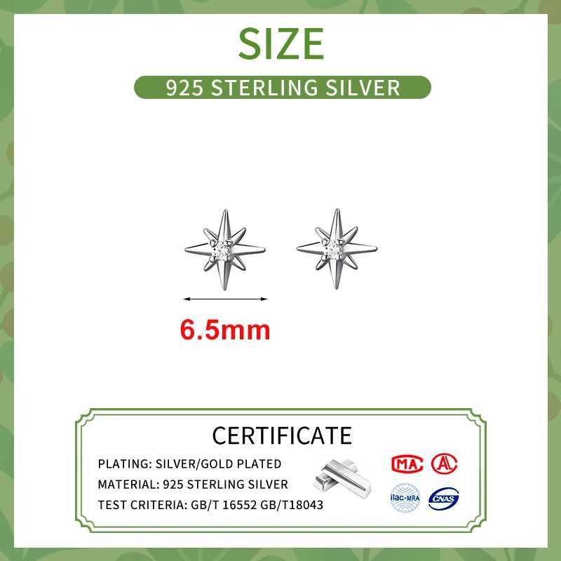 SOFTPIG 100 925 Sterling Silver Zircon Star Stud Earrings for Women Classic Fine Jewelry Minimalist Accessories C251103
