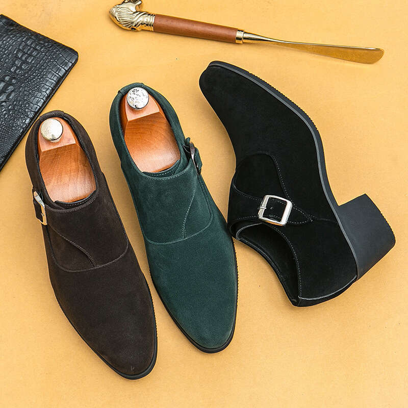 Large size high-heeled 2024 Spring and Autumn new thick soled casual 37-46 trendy height increasing leather shoes