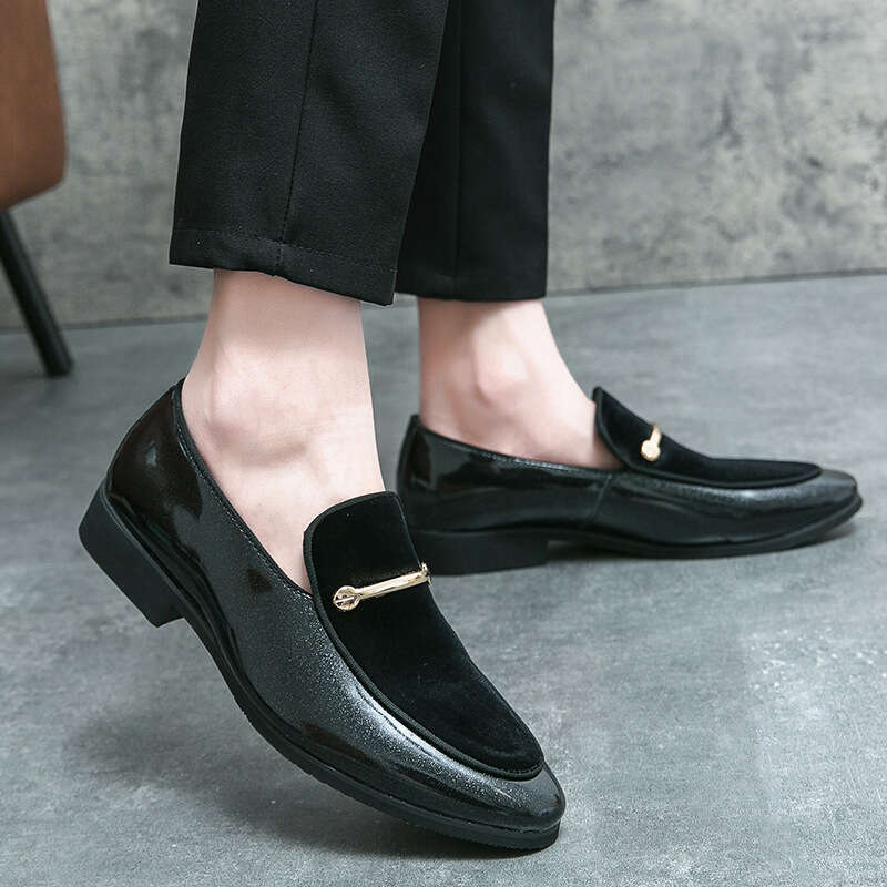 Large Lefu size 46, spring and autumn new shoes, bean for men, patent casual leather shoes