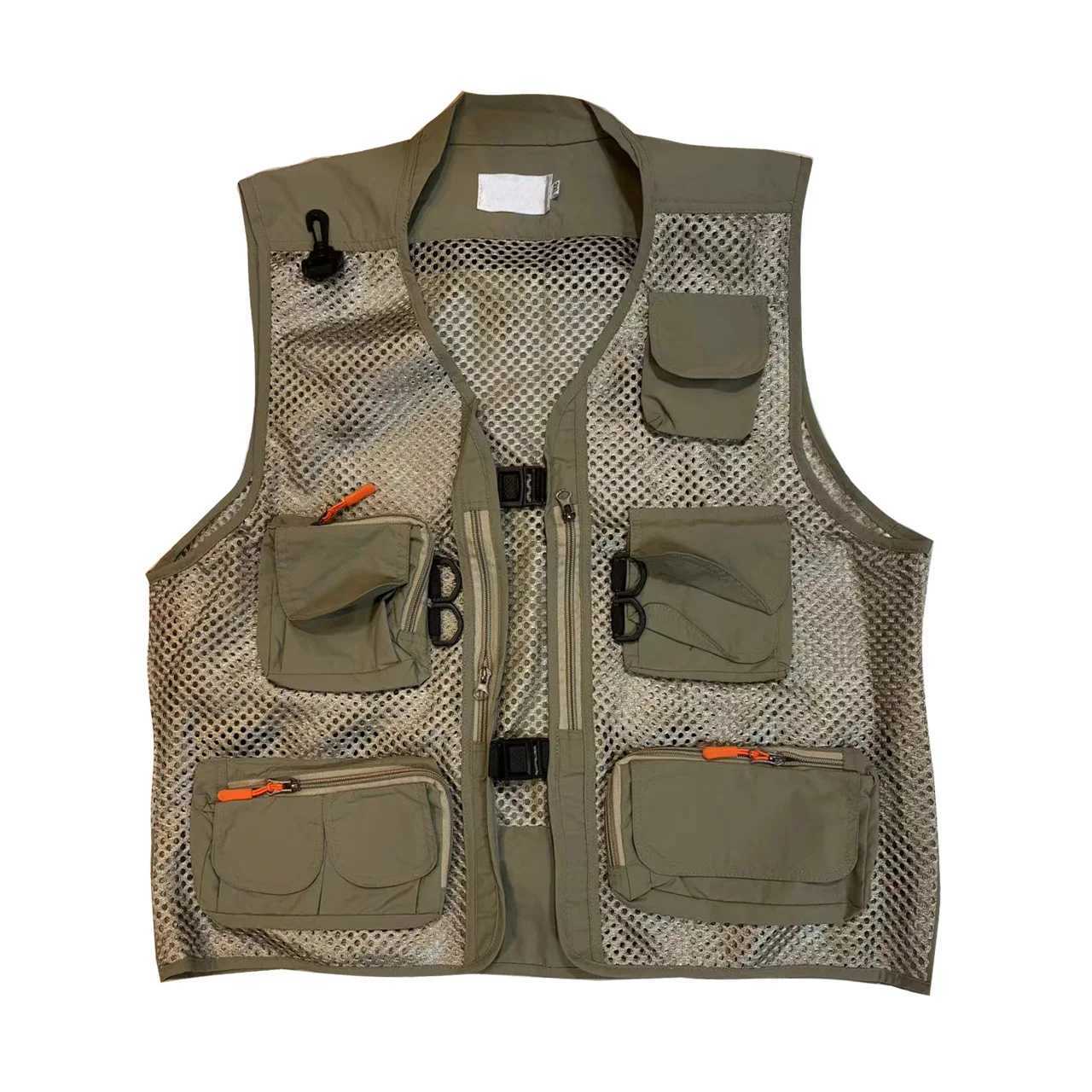 Multiple Pockets Outdoor Vest Men Japanese Korean Streetwear Fashion Loose Causal Cargo Vest Sleeveless Jacket Waistcoat for Men X250403
