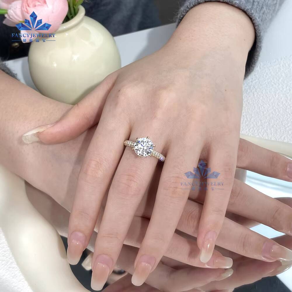 Elegant 1ct 2ct 3ct Lab Grown Yellow Diamond Ring in 14K 18K Gold for Wedding or Engagement Womens Jewelry