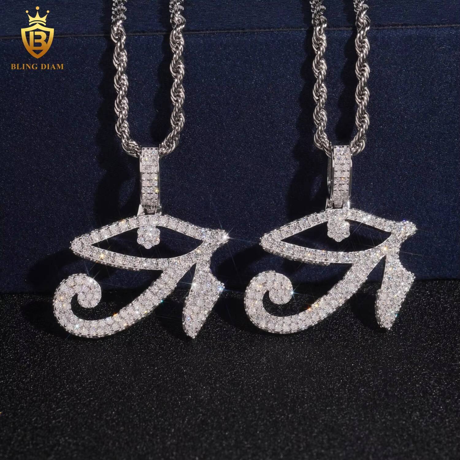 Iced Out Pendant Charms 925 Silver Round Brilliant Moissanite Pendant D Color GRA Certified Fine Pendant Necklaces for Men