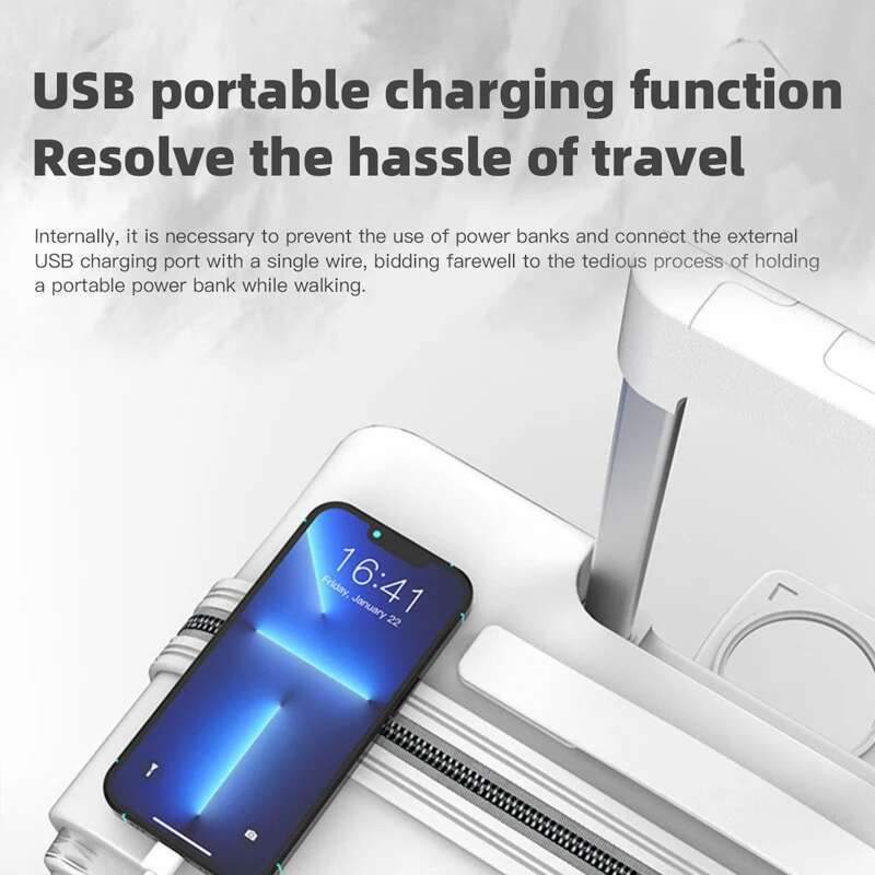 SUSHIMU Boarding-friendly front-opening lage, trolley suitcases for both men and women, 18-inch silent aluminum-frame