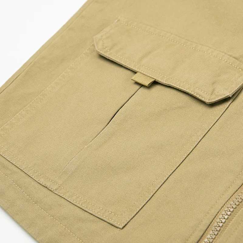 M-8xl Large Size Multi-function Sleeveless Waistcoat for Men Good Quality Solid Color V-neck Zip Up Cotton Vest Fishing Top Male X250403