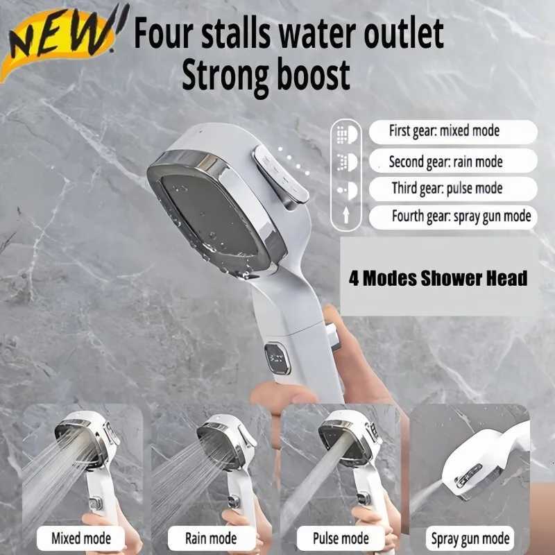 4 Modes High Pressure Shower s Water Saving Shower Adjustable One-Key Stop Water Massage Sprayer Bathro Accessories Y251103