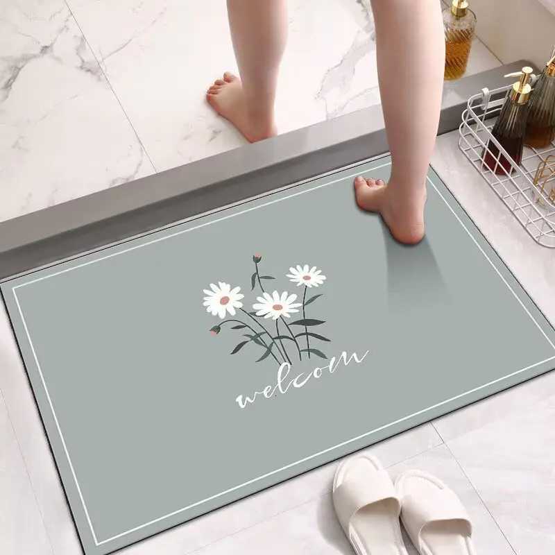 Diatom mud floor mat bathroom toilet special floor mat toilet bath shower door mat water absorption quick drying non-slip carpet C251103