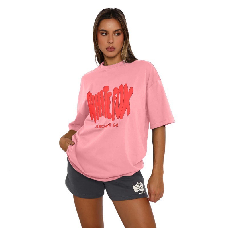 2025 Large Loose Printed Fashion Women's Round Neck Casual T-shirt Top