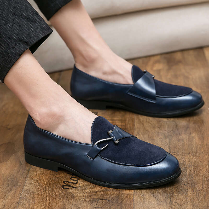 2024 Men's Large Size Spring New Fashion British Style Casual Leather Shoes Trendy Set