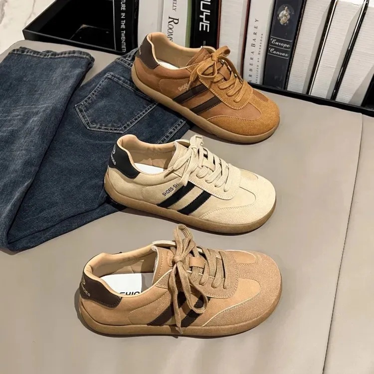 designer shoes new Women's trendy vintage German training shoes breathable flat sole style for spring sporty casual and all-match leather upper s