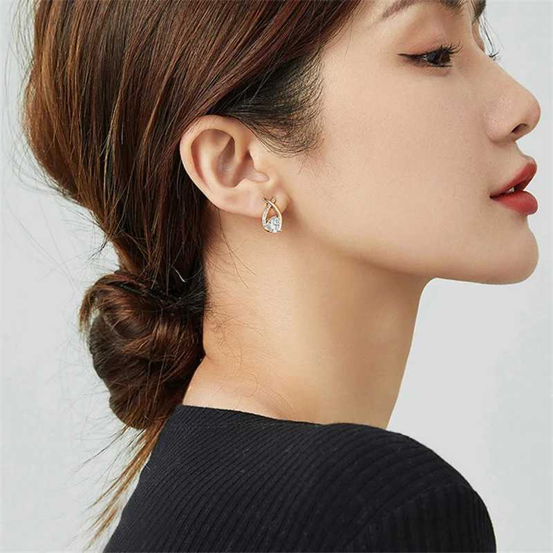 SKEDS Fashion Cross Stud Earrings For Women Girls Korean Style Elegant Crystal Jewelry Ear Rings Fishtail Lady Earrings Gift C251103