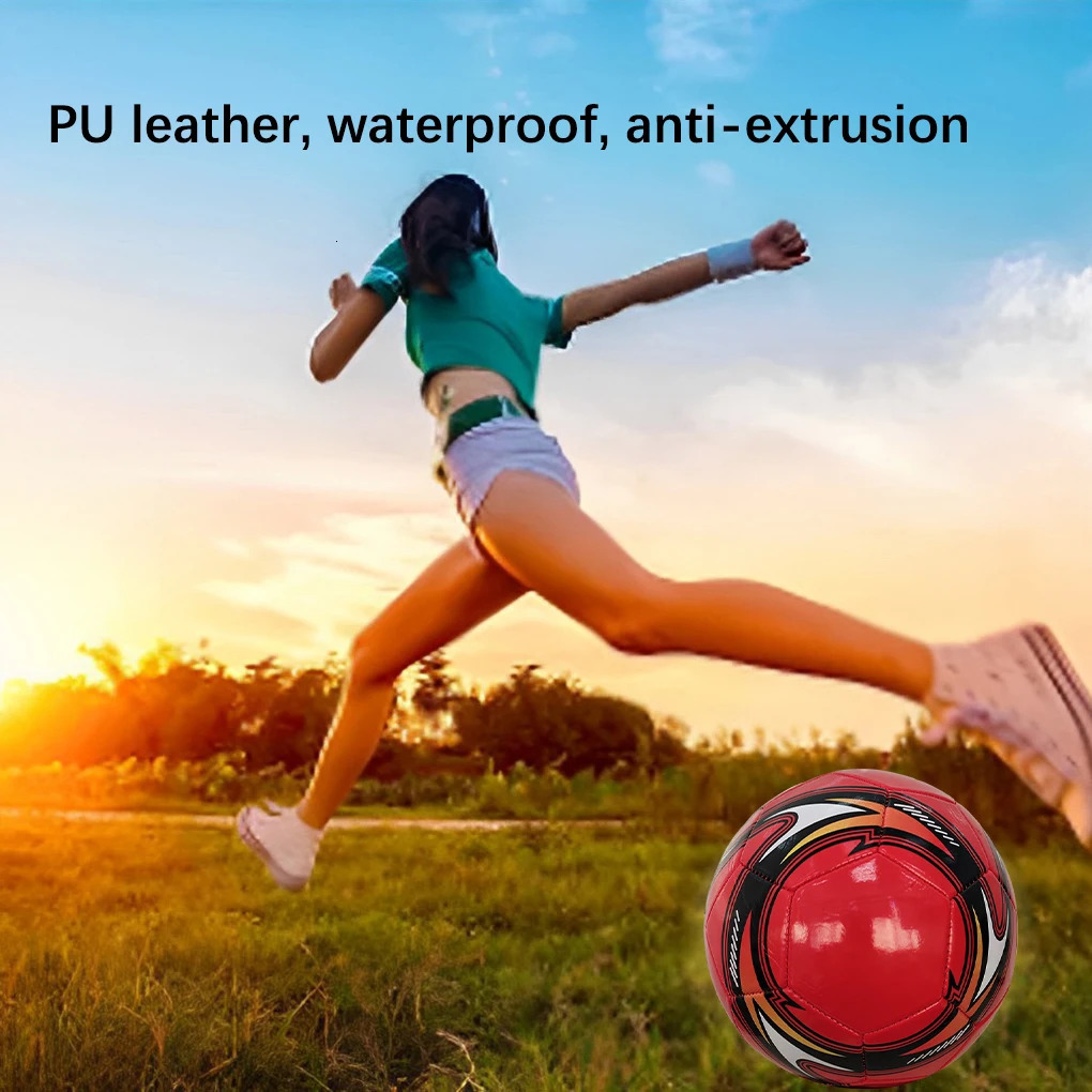 PU Leather Machinestitched Football Ball Competition Soccer Balls Pressure Proof Size 5 Portable Sports Accessories Red White 251027