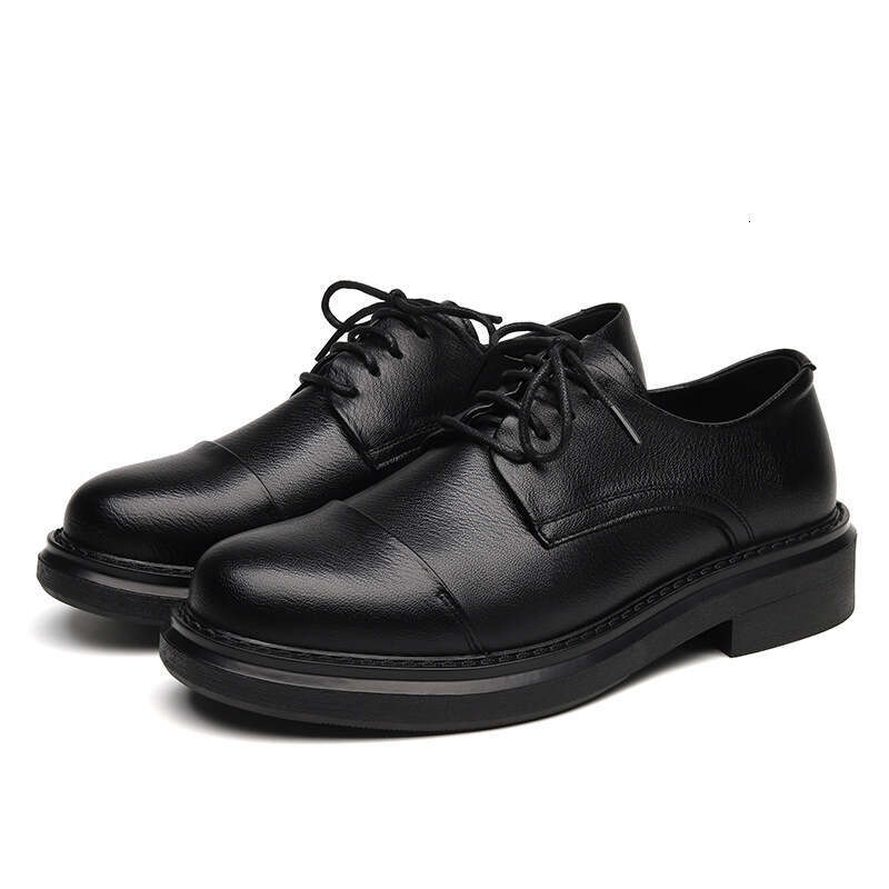 Men's oversized business dress fashionable and trendy lace up casual leather shoes, British style men's wedding shoes