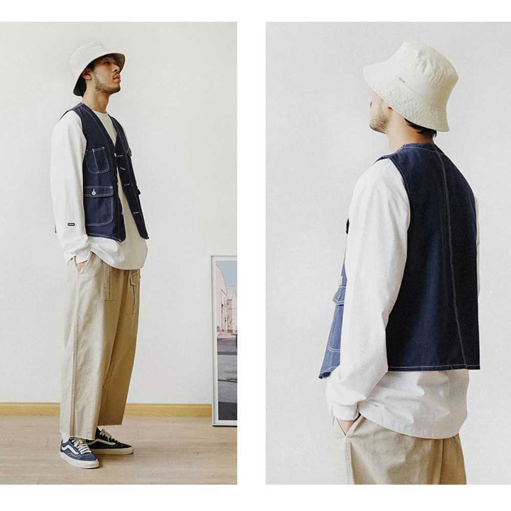 Multi Pocket Cargo Vest Mens Safari Style Photography Vests Streetwear Sleeveless Jacket for Men X250403