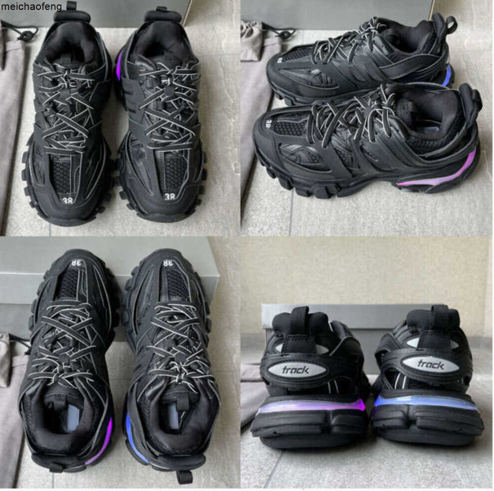 Womens Mens designer Casual Shoe Track LED Sneaker Light Grey Blue Gomma leather black pink Trainer Nylon Printed Platform for Men 3 30 Trainers Shoes TPYVptr