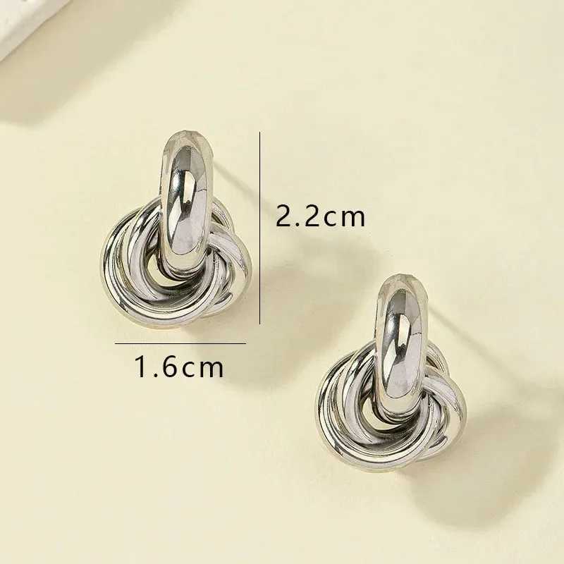 Gold SIlver Color Knot Hoop Earring for Women Fashion Shiny Plating Trendy Twist Stud Earring Stud Cute Daily Wear Jewelry Gifts C251103