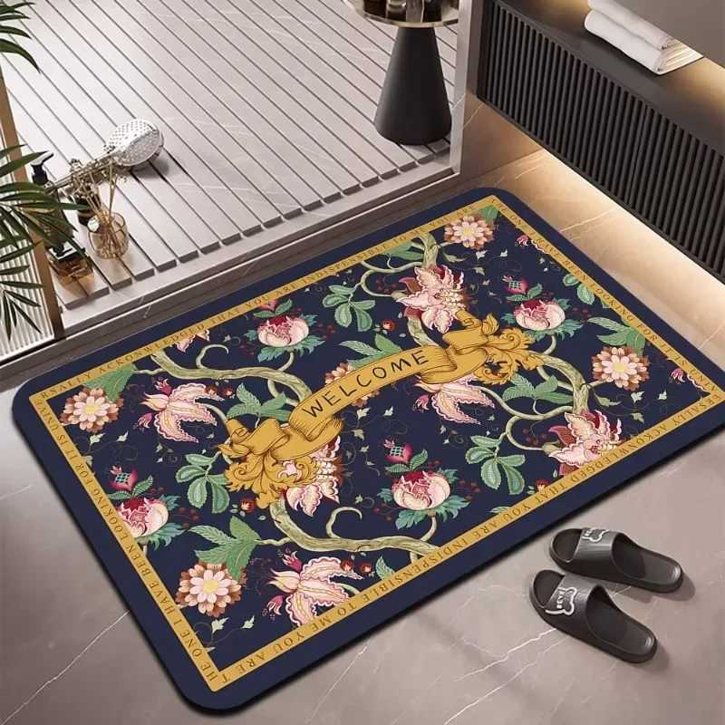 Diatom mud shower room toilet floor mat cartoon water absorption wear-resistant non-slip door mat foot mat C251103