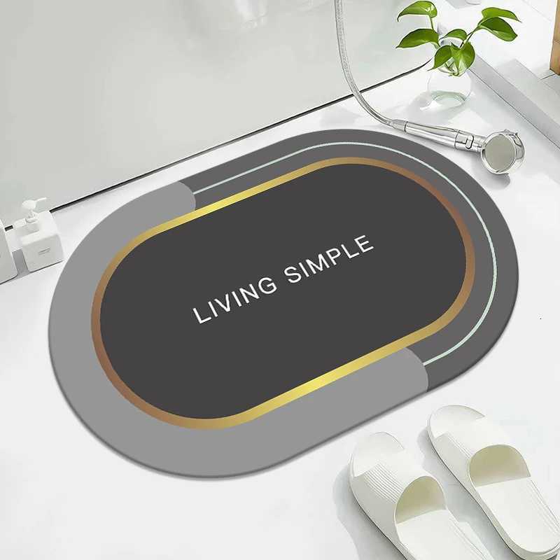 Bathroom diatom mud soft floor mat toilet entry door non-slip door mat shower room foot mat C251103