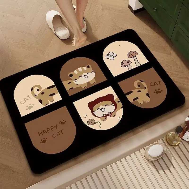 VIKAMA Diatomite Cartoon Cute Bathroom Absorbent Floor Mat Home Toilet Doorway Carpet Bedroom Durable Anti-slip Foot Mat C251103