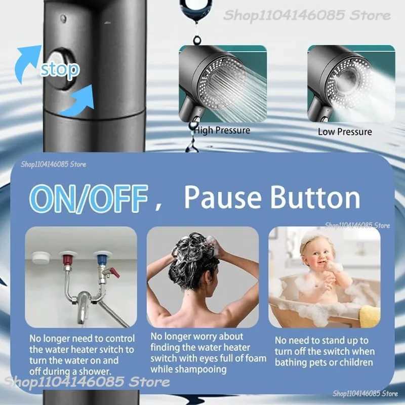 5 Modes Shower High Pressure Shower Portable Filter Rainfall Faucet Tap Bathro Bath He Bathro Accessories Y251103