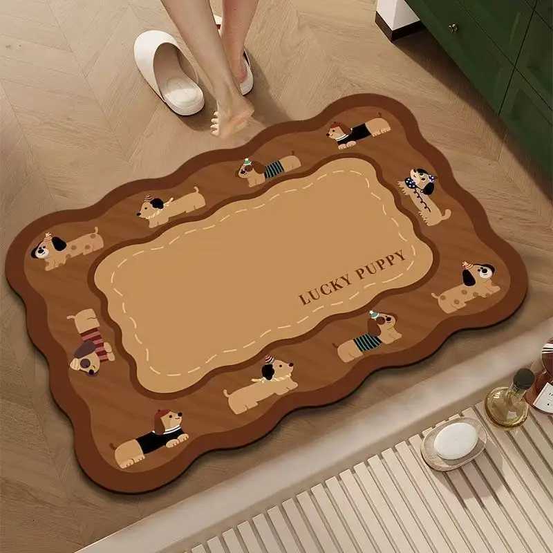 VIKAMA Diatomite Cartoon Cute Bathroom Absorbent Floor Mat Home Toilet Doorway Carpet Bedroom Durable Anti-slip Foot Mat C251103