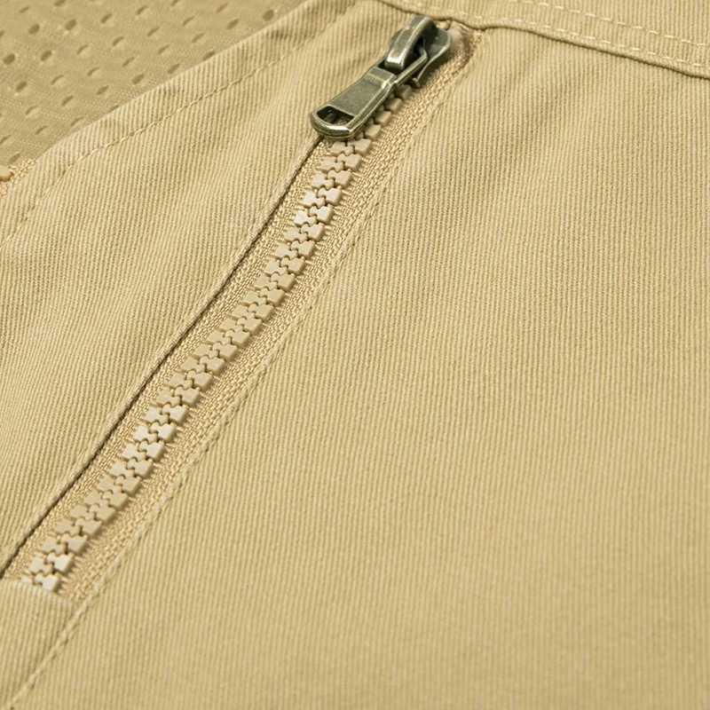M-8xl Large Size Multi-function Sleeveless Waistcoat for Men Good Quality Solid Color V-neck Zip Up Cotton Vest Fishing Top Male X250403