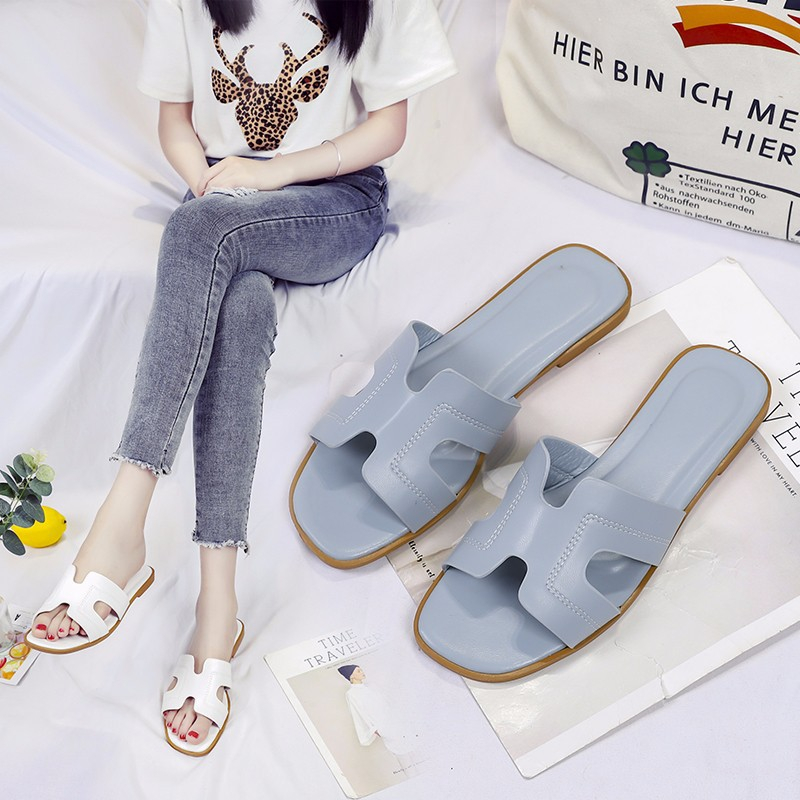 hot free shipping designer Slippers Outdoor Soft sliders Patchwork black casual beach shoes for woman