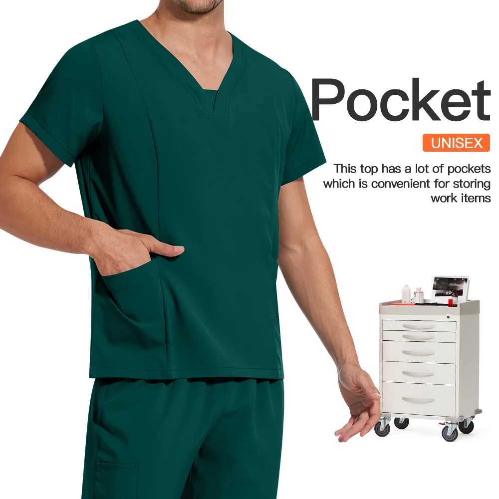 Men Medical Uniforms Women Scrubs Sets Hospital Surgical Gowns Tops Pant Nurses Accessories Dental Clinic Salon Spa Work Clothes J251103