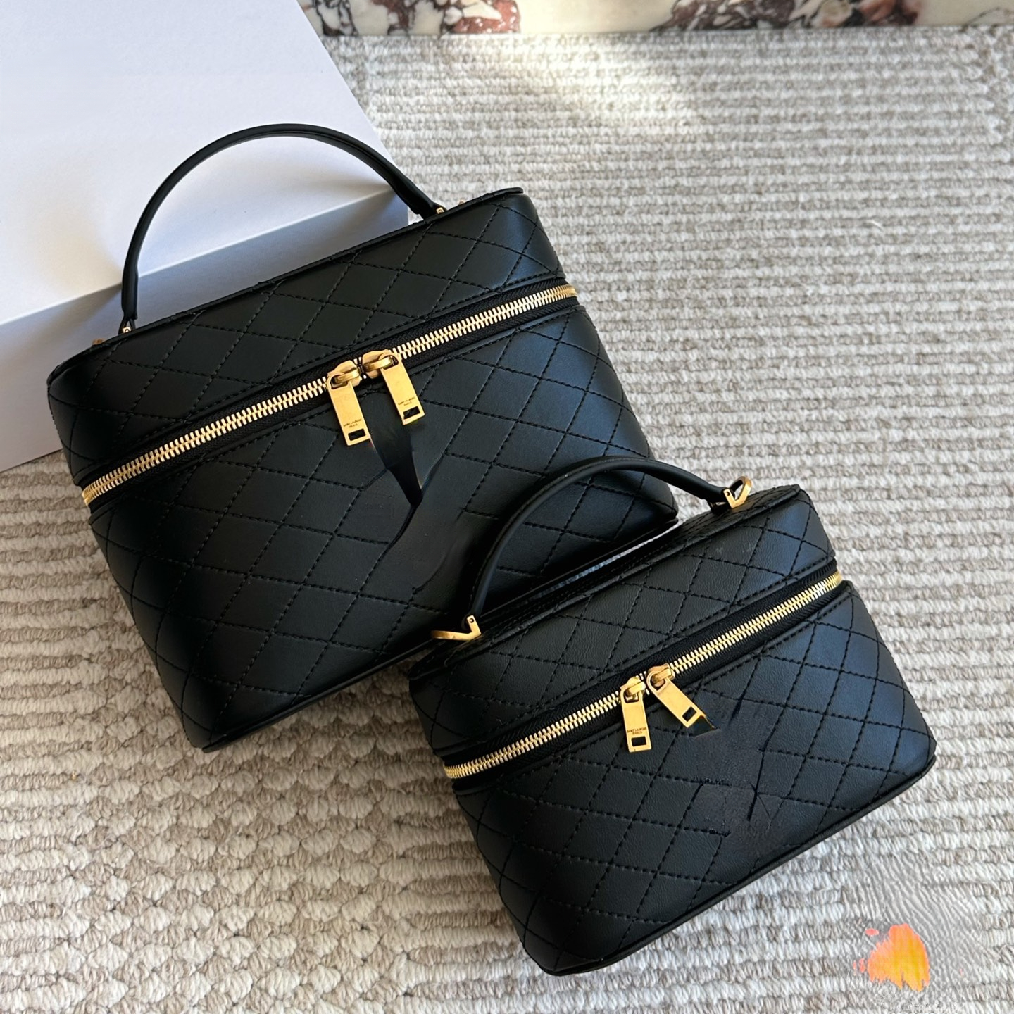 New genuine leather diamond-shaped box bag, hand-held, shoulder, crossbody women's bag, mini cosmetic bag