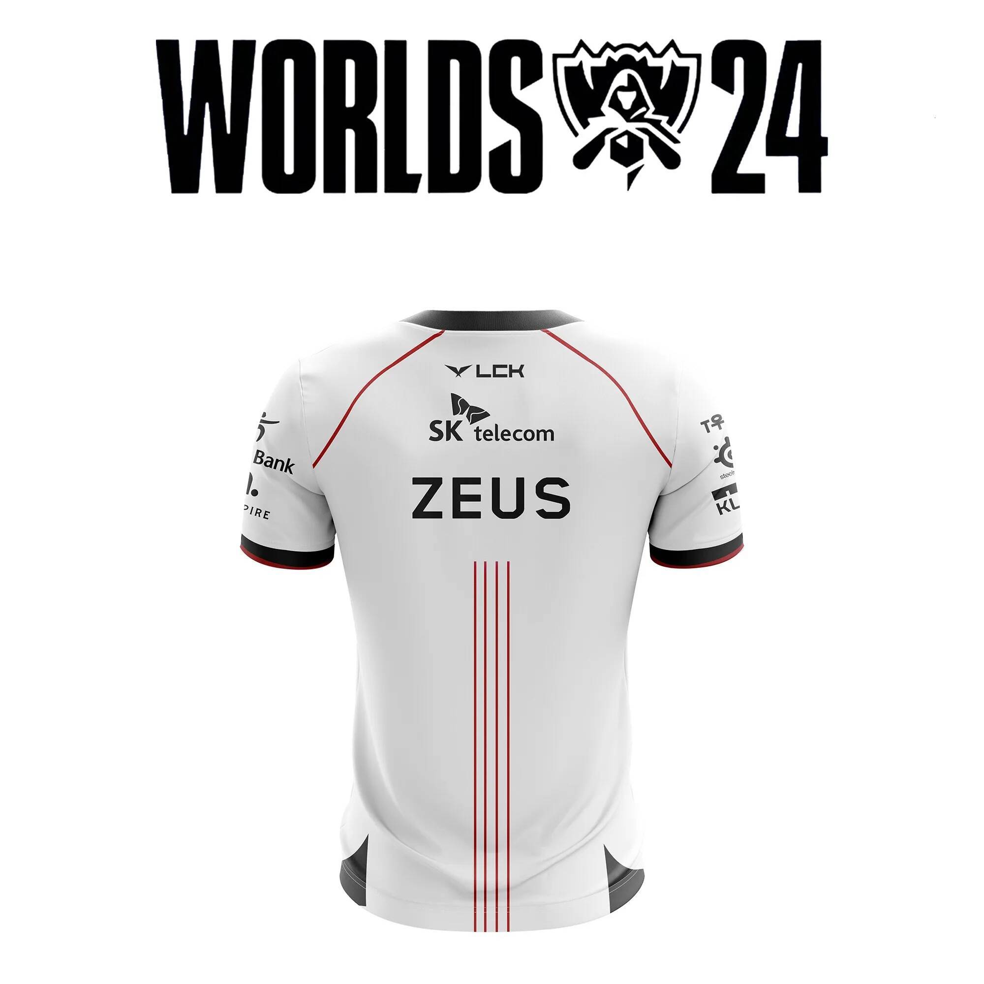 Ddmytues 2024 New T1 Esports Team Uniform T-Shirt League Of Legends World Finals Jersey T Shirt Lol Games Faker Fan Support Men Clothes Jackets