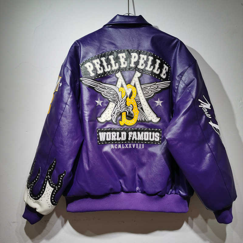 Pelle Leather Jackets Diamond Encrusted Eagle Leather Jacket Wide Shp Leather Windbreak Bomber Jackets 1978 Mens Jacket Limited Edition 13F L251023RU1M