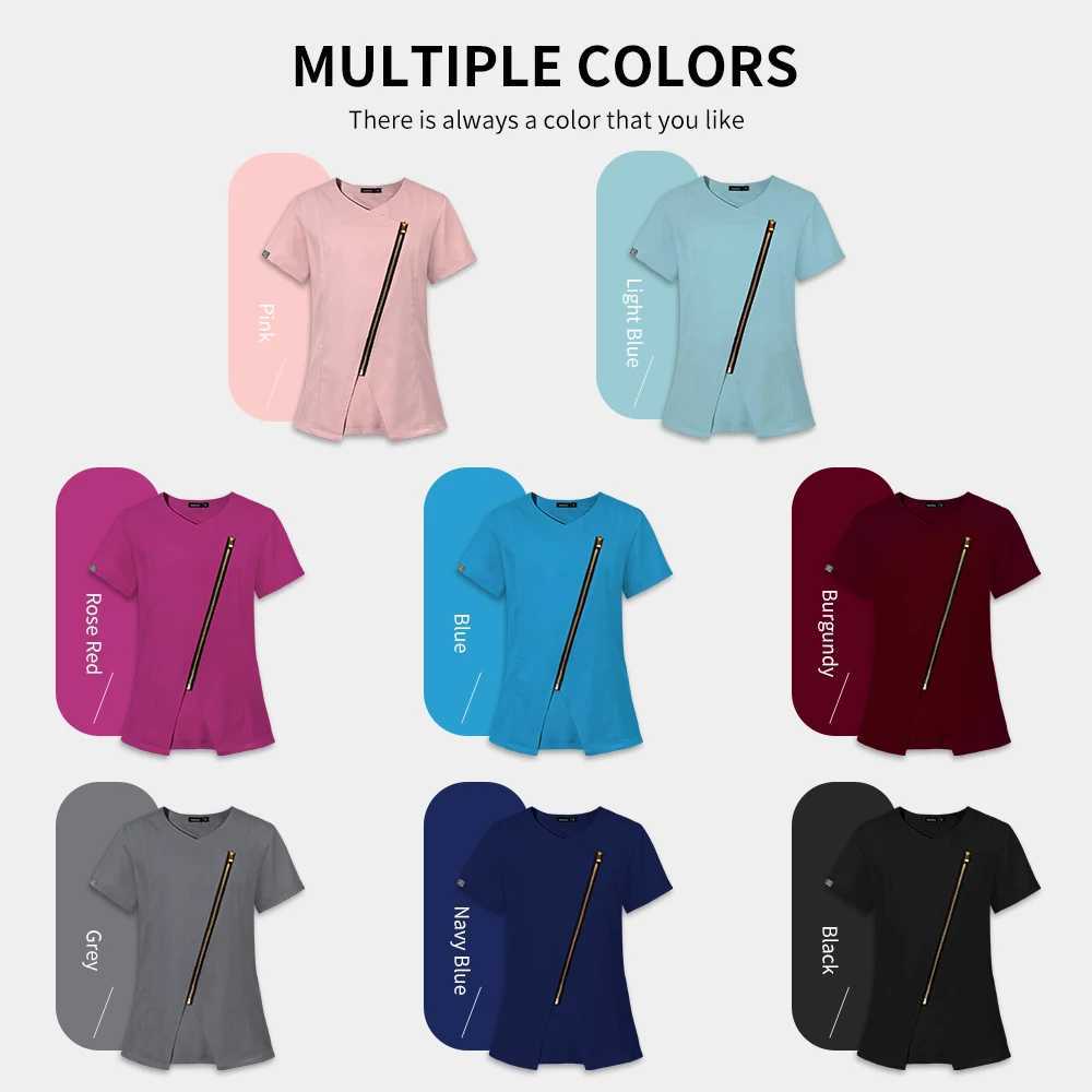 Beauty Salon Spa Uniforms Zipper Top Straight Pants Set Hospital Clinical Nursing Uniforms Nurse Scrub Beauticians Work Uniform J251103