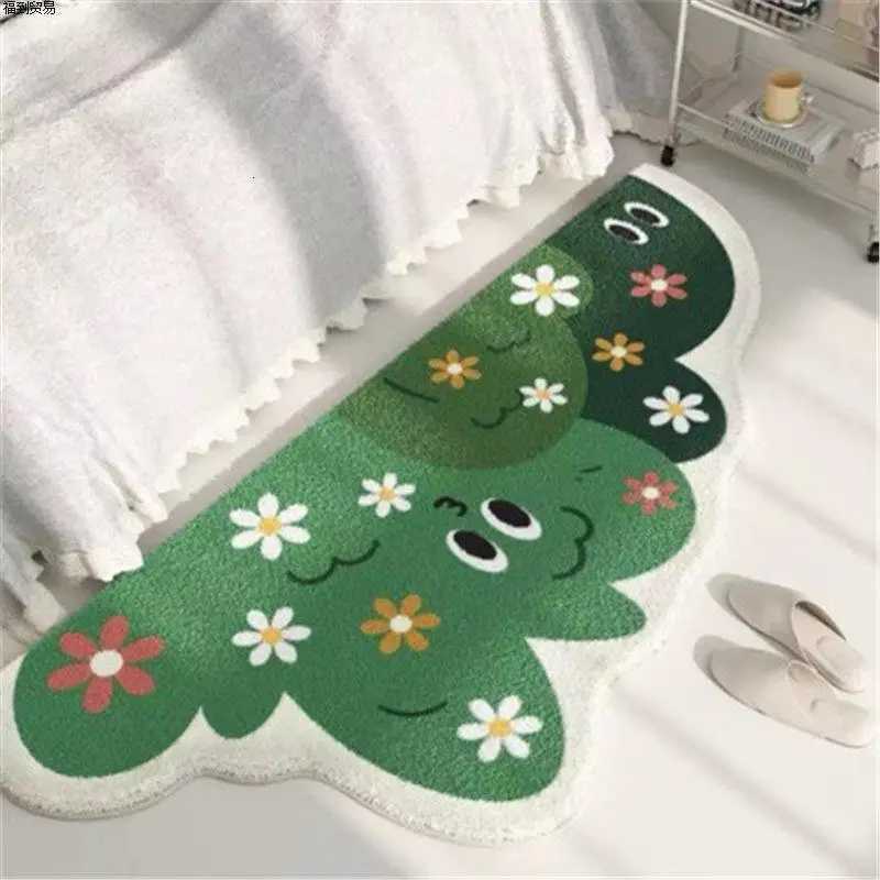 VIKAMA Moss Flat Printed Carpe Imitation Cashmere Bedside Blanket Irregular Anti-Slip Living Room And Bedroom Mat Home Decor C251103