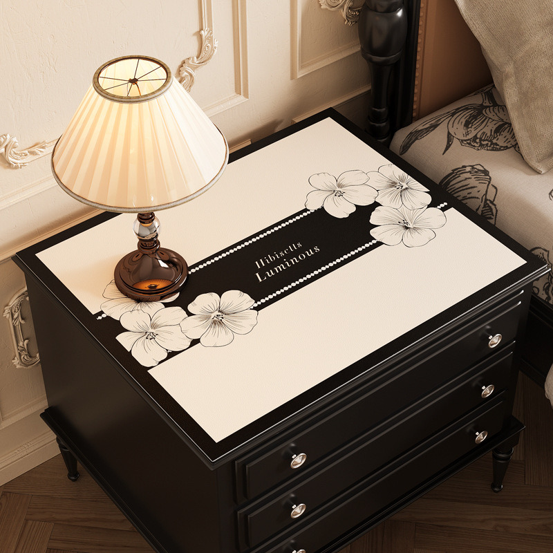 Leather Luxury High-end Bedside Table Protector Waterproof Dustproof Refrigerator Cover Washing Machine Mat ddmytues