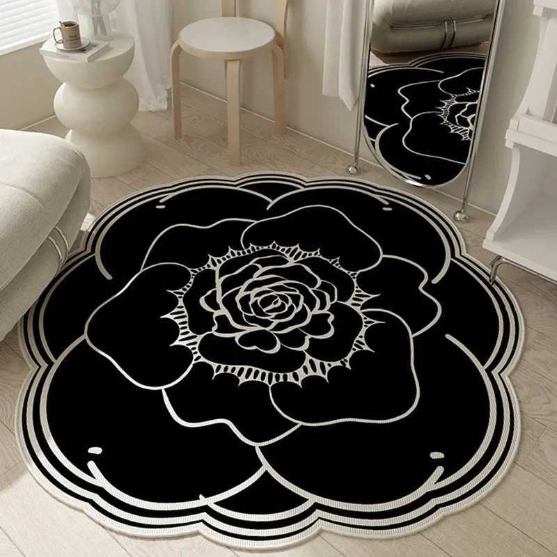 Floral Crystal Velvet Floor Mat Office Non-slip Mat Bedroom Carpet Carpets For Living Room Bath Mat Home Decoration C251103