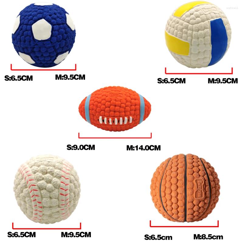 Update Squeaky Dog Toys Durable Interactive Puppy Chew Toy Latex Pet Molar Cleaning Teeth Anti Bit Floating Ball Bulldog Supplies